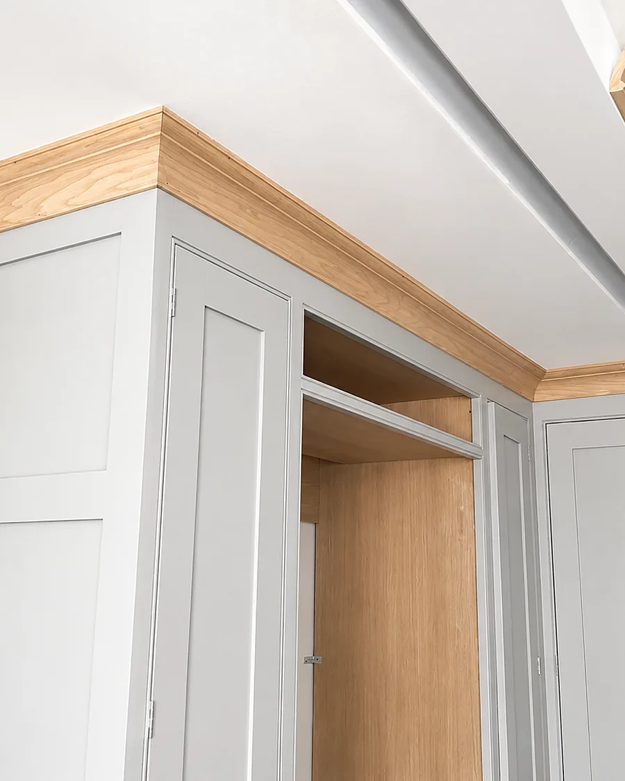 Painted larder with a solid oak cornice