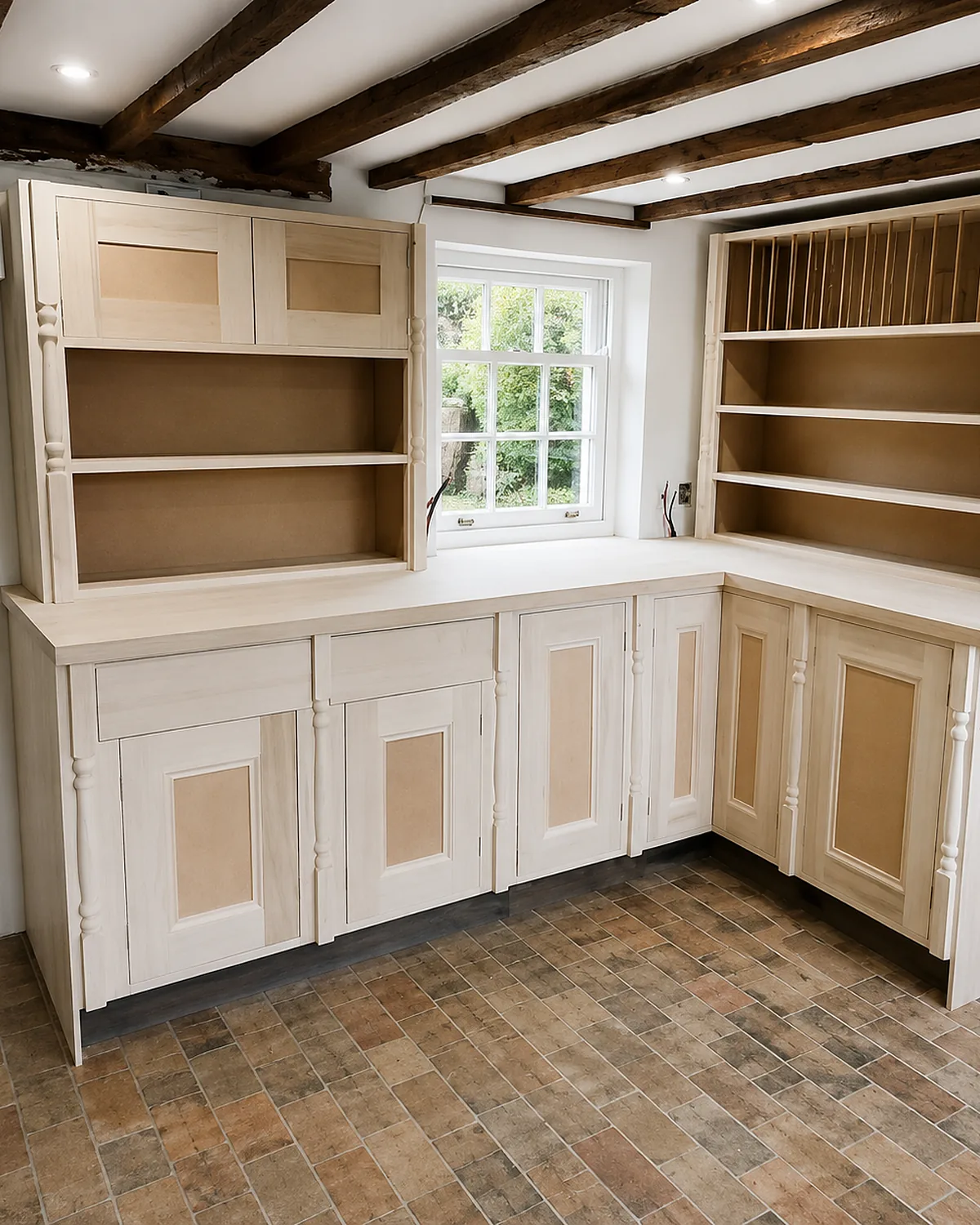 Pantry dresser, primed and ready — bespoke kitchen by Ollie's Handmade Kitchens
