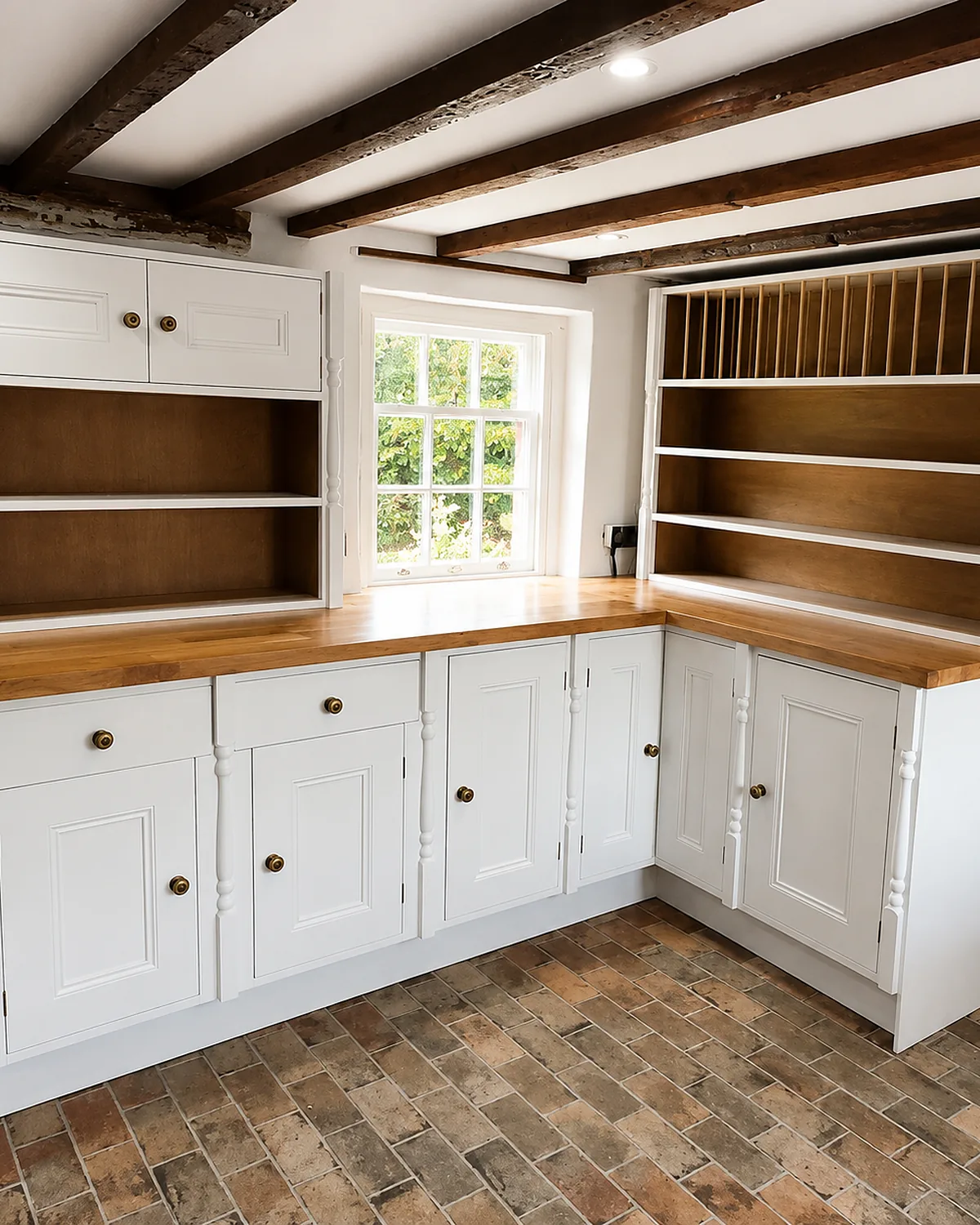 Painted dresser with solid oak top — bespoke kitchen by Ollie's Handmade Kitchens