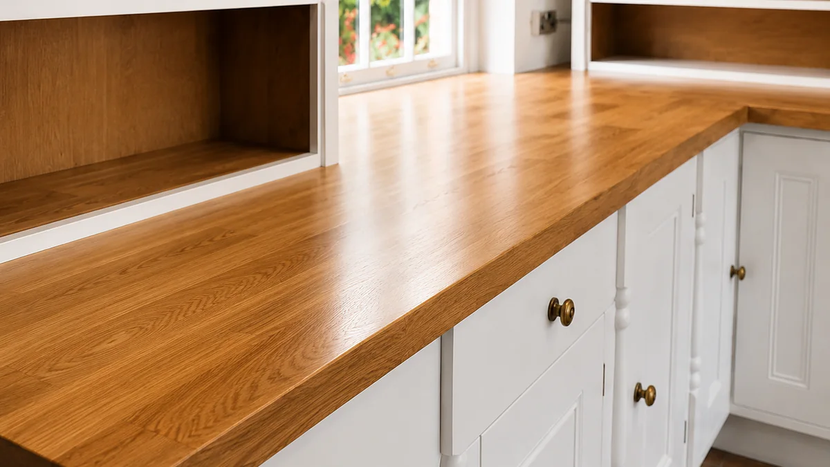 Hardwax-oiled solid oak worktop